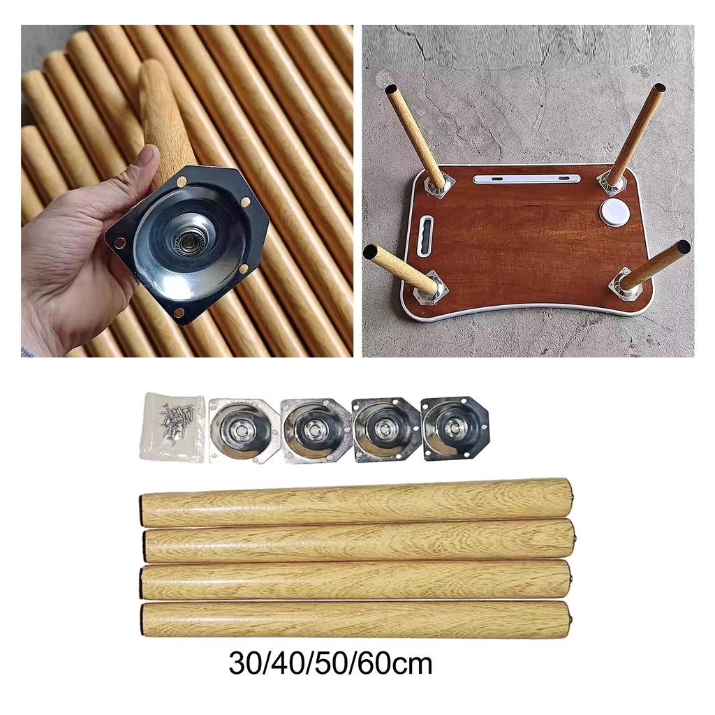 4er-Pack Holzbeine für Möbelersatz/Schreibtischstuhl-Unterstützung/Rutschfeste Holz-Tischfüße für verschiedene Tische