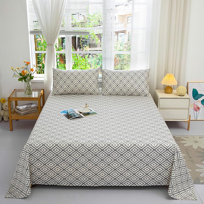 Cotton Thickened Bed Sheet 1pc Plant Flowers Printed Single Double Top King Sheets Pure Cotton Single Size Kids Bed Linen