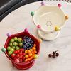 Plastic High-footed Fruit Plate Cream Style Double Layer Fruit Bowl  for Living Room