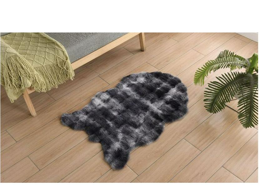 Bubble Fleece Faux Rabbit Fur Carpet - Full Coverage Tatami Floor Mat for Home, Bedroom, Living Room, or Bedside