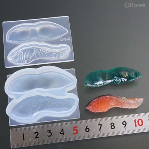 Kamejima Shoten Soft Mold Chopstick Rest, 3D Type B, Salmon & Edamame, Hobby Tool C-747