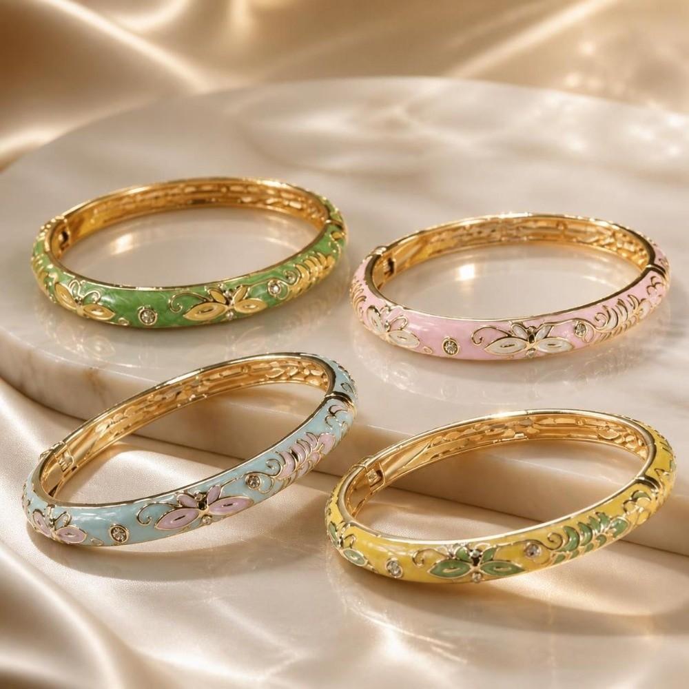 Colorful Vintage Cloisonne Bangle Enamel Women's Hand Bracelet Stacking Wear