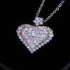 Ladder Love Shape Full Zircon Necklace T Square Zircon Sugar Heart Splicing Group Setting, Engagement Collarbone Necklace