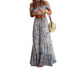 Sommer Damen Kleid Mode One Neck Kurzarm Bohemian Kleider