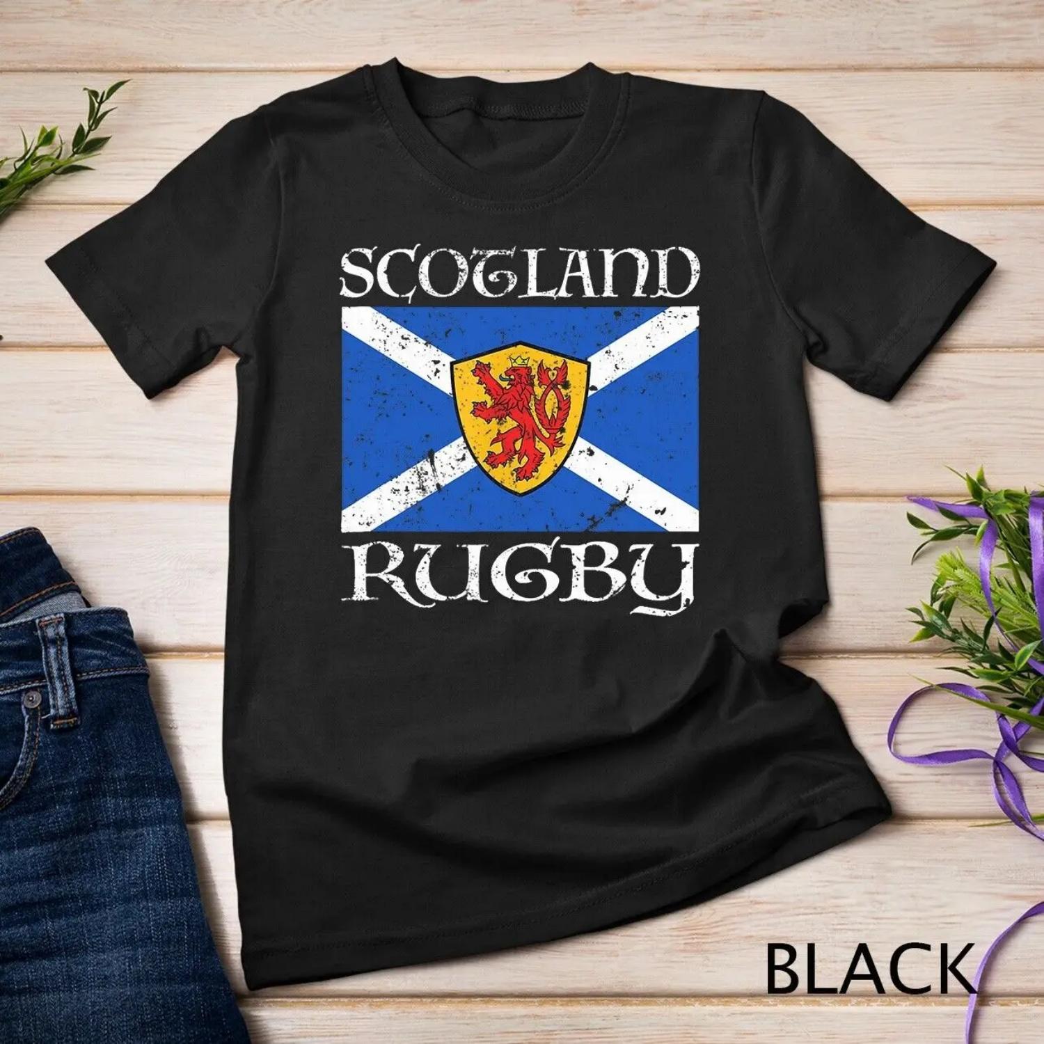 Scotland Rugby T Shirt Scottish Flag Vintage Saltire S чёрный