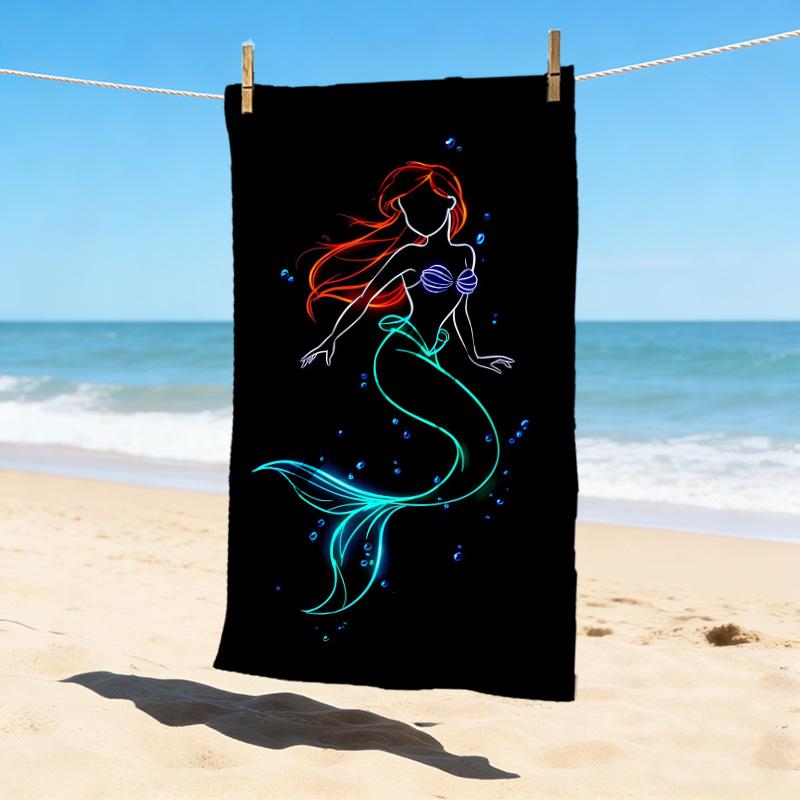 Mermaid Glow Stylish Digital Printing Beach Towel Quickdrying Absorbent Blanket For Beach Pool Gym Travel Christmas Gift C922202