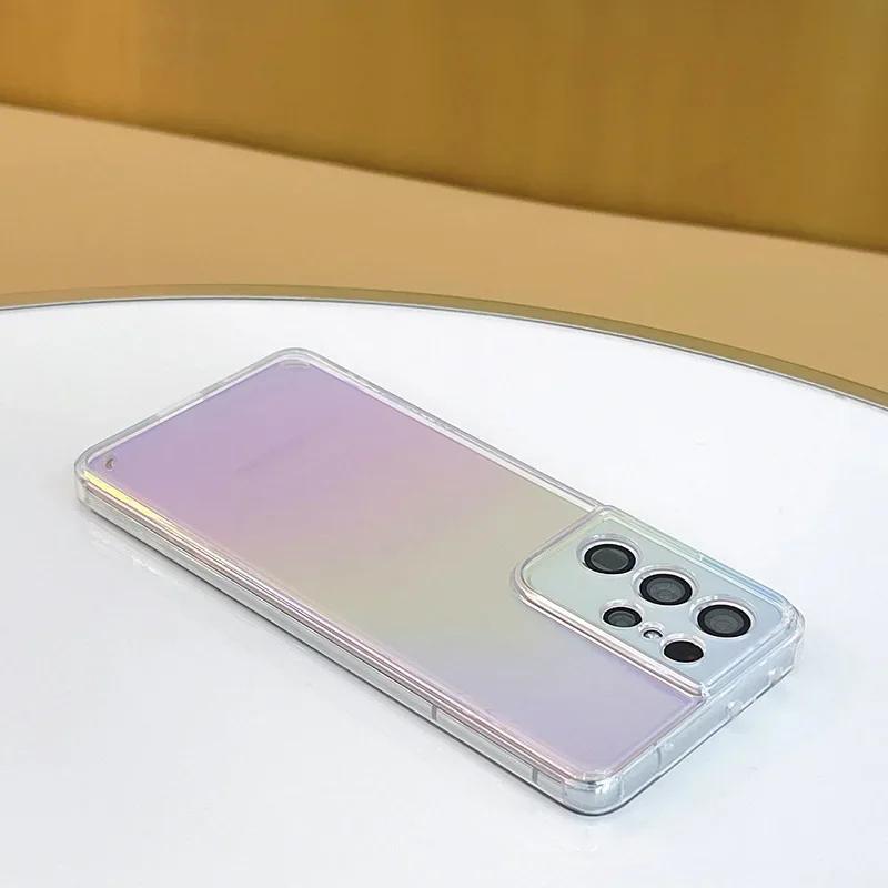 Laser Gradient Case for Samsung Galaxy S25 Edg A56 A36 A26 A16 A06 A55 A35 A15 A54 A34 A24 A14 5G A73 Shockproof Soft TPU Cover