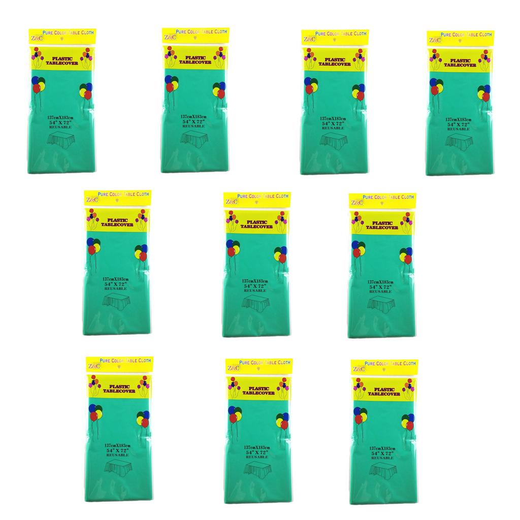 Leakproof Plastic Table Covers 10Pcs/pack 54x72Inch Decorative Tablecloths Disposable Table Cloth for Daily Parties