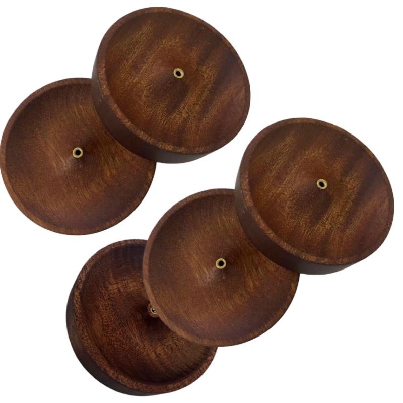 Solid Wood Incense Stick Handmade Tea Ceremony Round Incense Burner Agarwood Tray Holder Ash Catcher Bowl Incense Burners