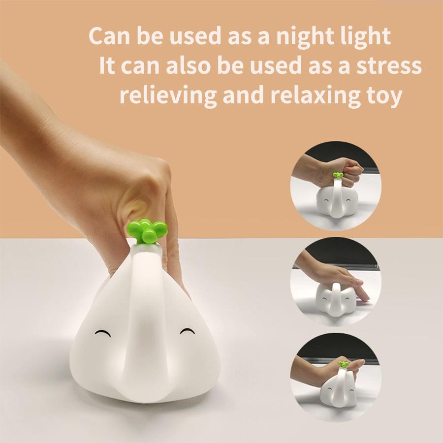 Night LED Light Cute Elephant Animal Silicone Lamp USB Rechargeable Timed Night Lamp Dimming Bedside Decor Nightlight Room Decor