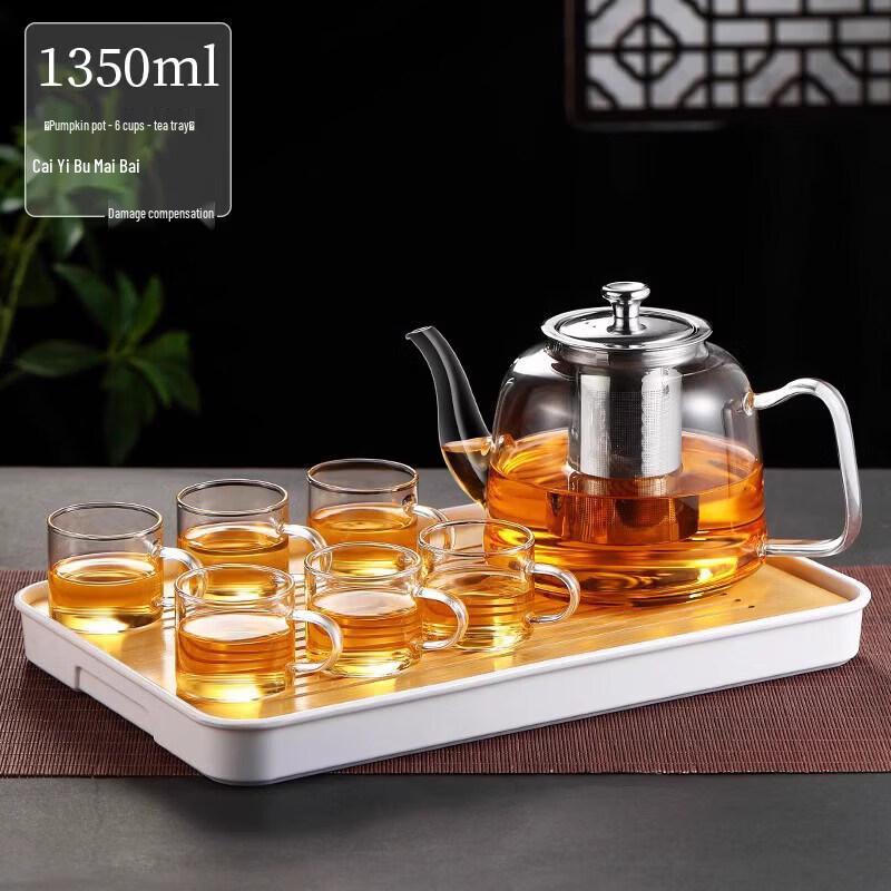 ZISIZ Large Capacity Heat-Resistant Glass Teapot with Infuser