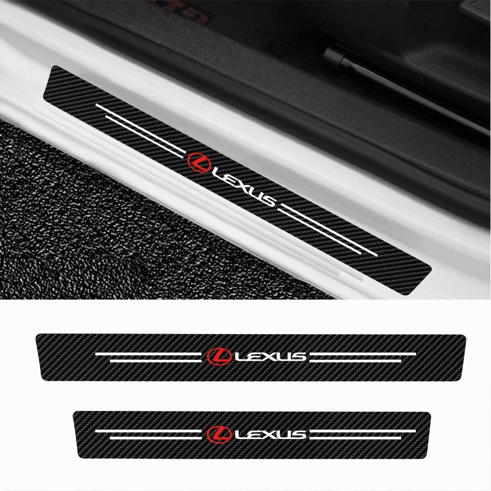 4Pcs Car Logo Threshold strip Auto Door Sill Pedal Sticker Interior Accessories For Lexus LS LC IS350 ES300h ES300 IS250 IS220d