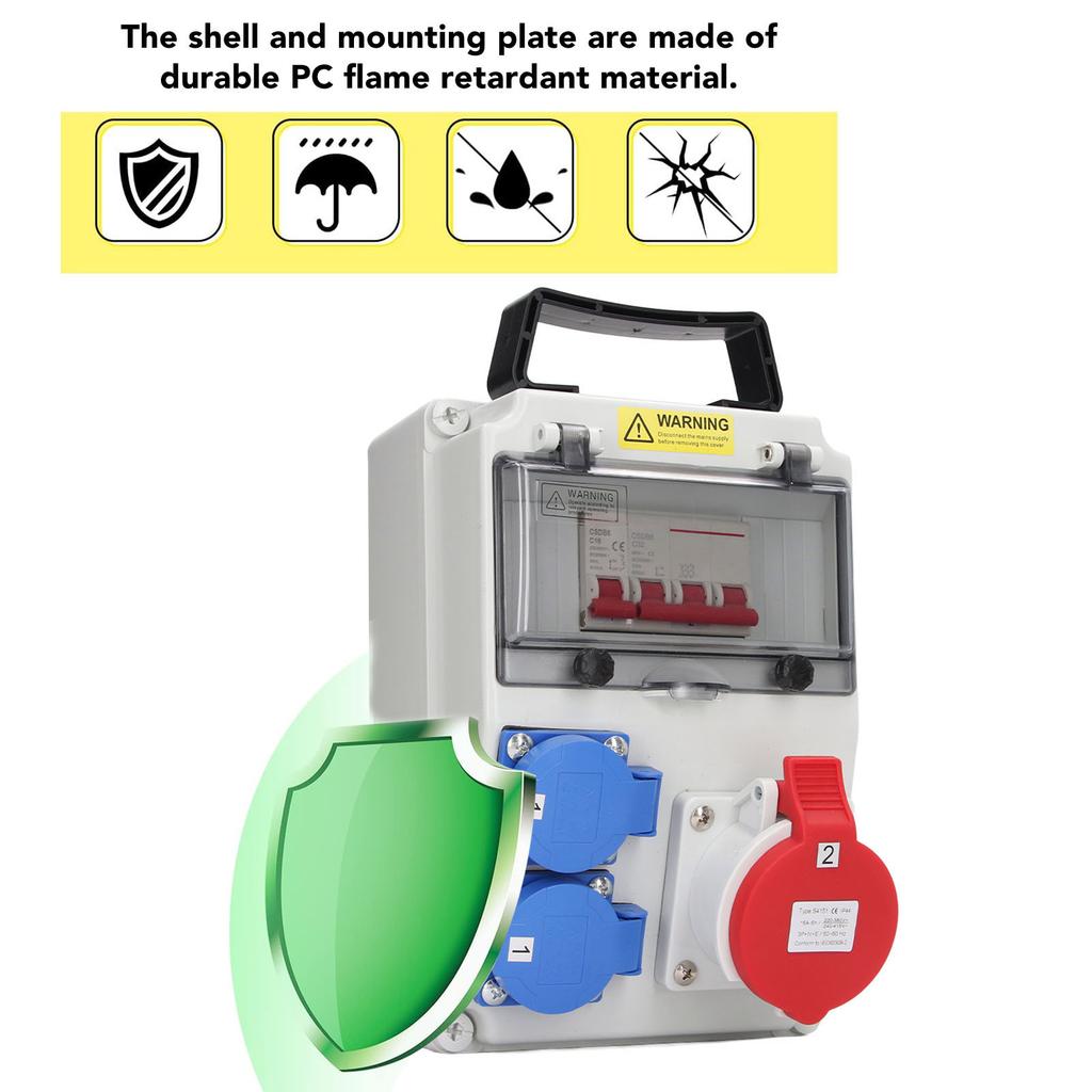 Power Distributor AC 200‑250V Universal Socket AC 220‑380V 240‑415V CEE Socket with Circuit Breaker