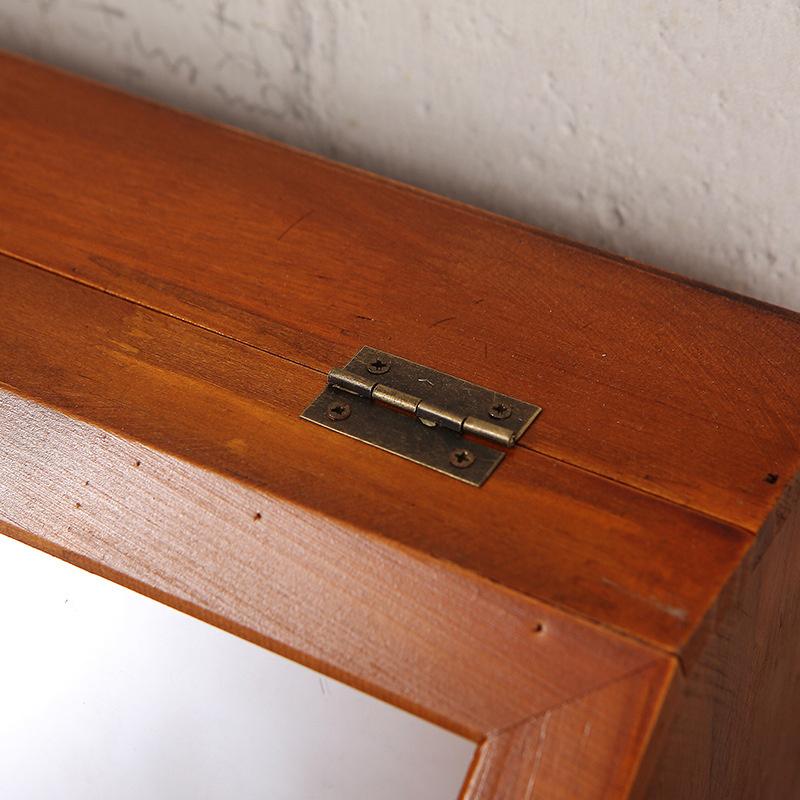 35*27*23cm1pc Vintage Women's Jewelry Wood Drawer Storage Box with Glass lid,Nordic Retro Style Dust-proof Sorting Makeup Cabinets.