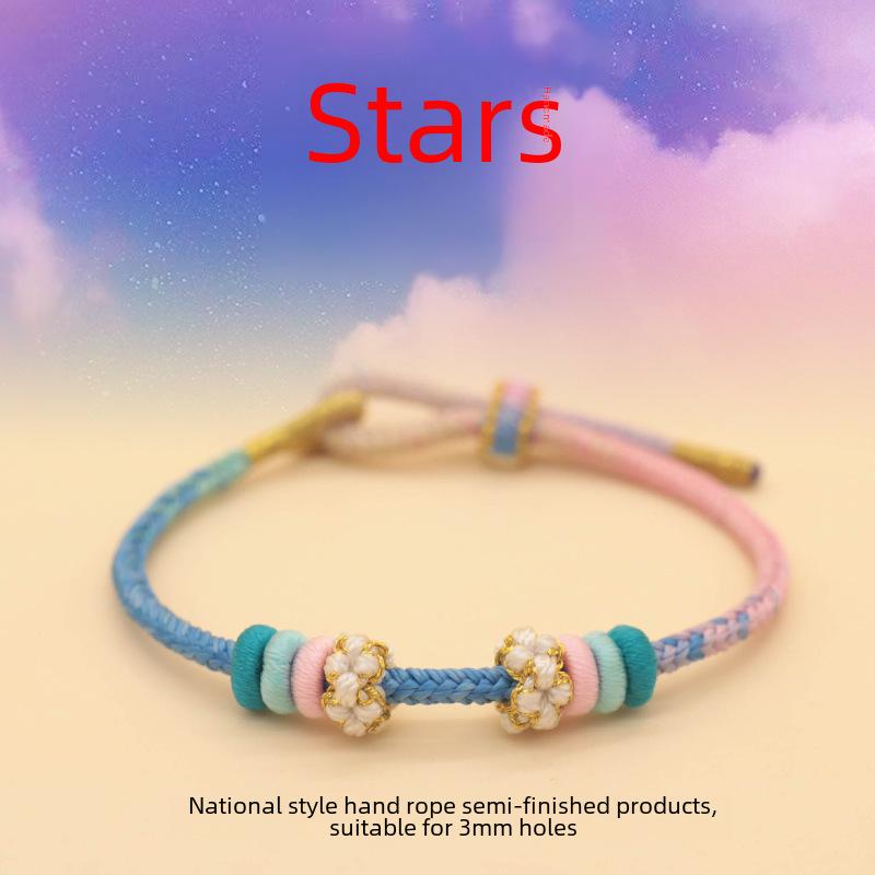 Qianli Jiangshan Handwoven Bracelet: Colorful, National Style, Large-Hole Beads