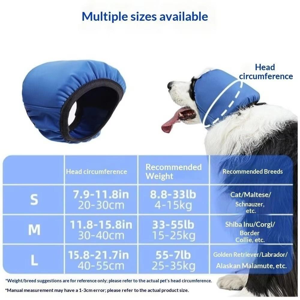 Noise Reduction Dog Ear Muffs Hearing Protection Pet Bathing Cap Pet Calming Hood  Force Dry