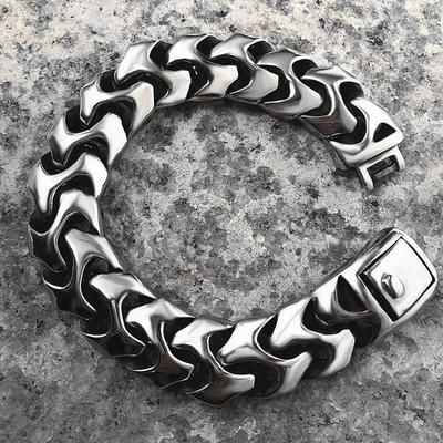 Punk Rock Wiking Kubańska Bransoleta Curb dla Mężczyzn Retro Hiphop Stal Nierdzewna Łańcuch Smok Zawieszka Bransoletka Biżuteria