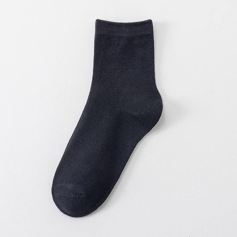 Calzini da Basket in Cotone Monocolore Stile Autunnale da Uomo - Calzini Zhuji Bianchi alla Moda