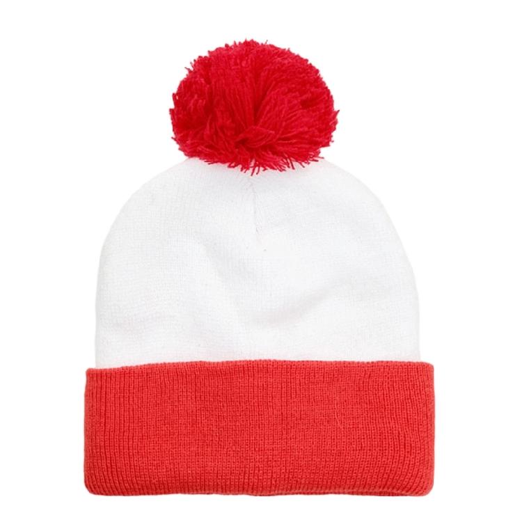 Thick Winter Cap Color Block Stretchy Pullover Hat Warm Headwear for Adult Children Festival Gathering Photo Props