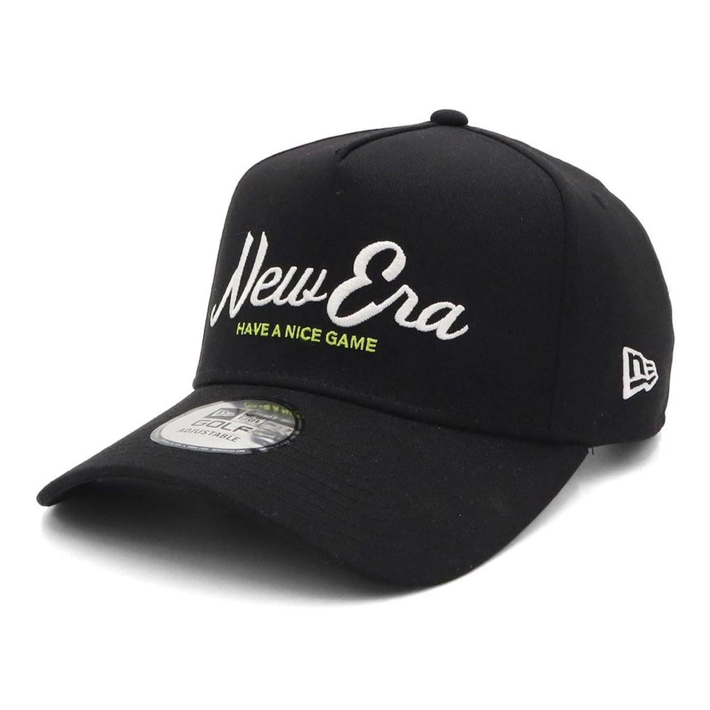 [New Era] New Era Golf Cap 9FORTY A-FrameLong Visor 14711651 NER35G5707 Black FREE Stretch Cotton Washable ONSPOTZ Exclusive Men's Women's Hat 9FORTY