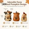 Decorative Animal Statues for Shelves Rustic Farmhouse Felt Ornaments, Cute Cow/Pumpkin/Rooster Figurines, Handmade Animals Vintage Country
