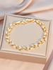Emmaya 1 Piece Fashion Gold Leaf Bracelets for Women Shinny Marquise Cut Cubic Zirconia Bridal Wedding Party Jewelry Gifts