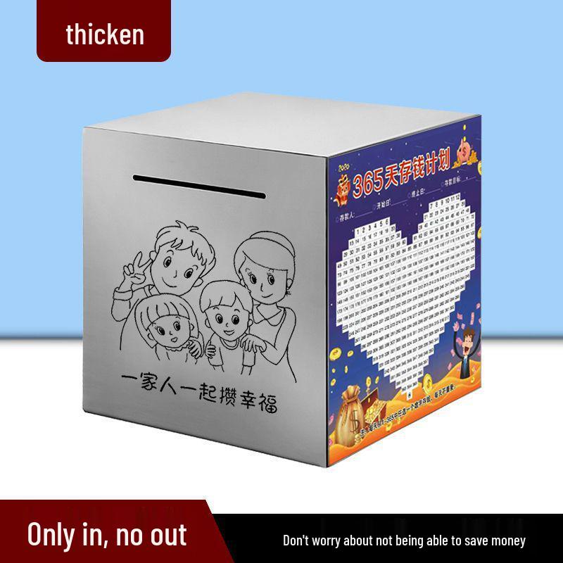 Stainless Steel Anti-Fall Piggy Bank - Creative Unbreakable Metal Money Box Birthday Gift