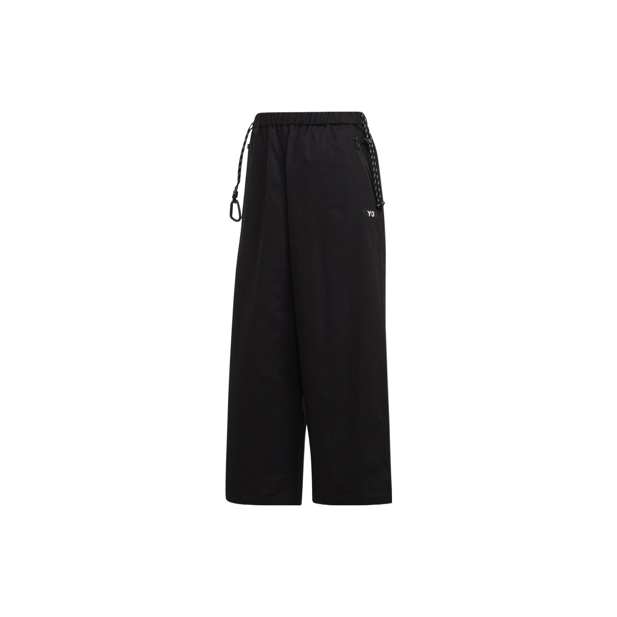 Y-3 FW22 Solid Color Straight-Leg Cropped Wide-Leg Casual Pants Unisex Black GK4838 XS