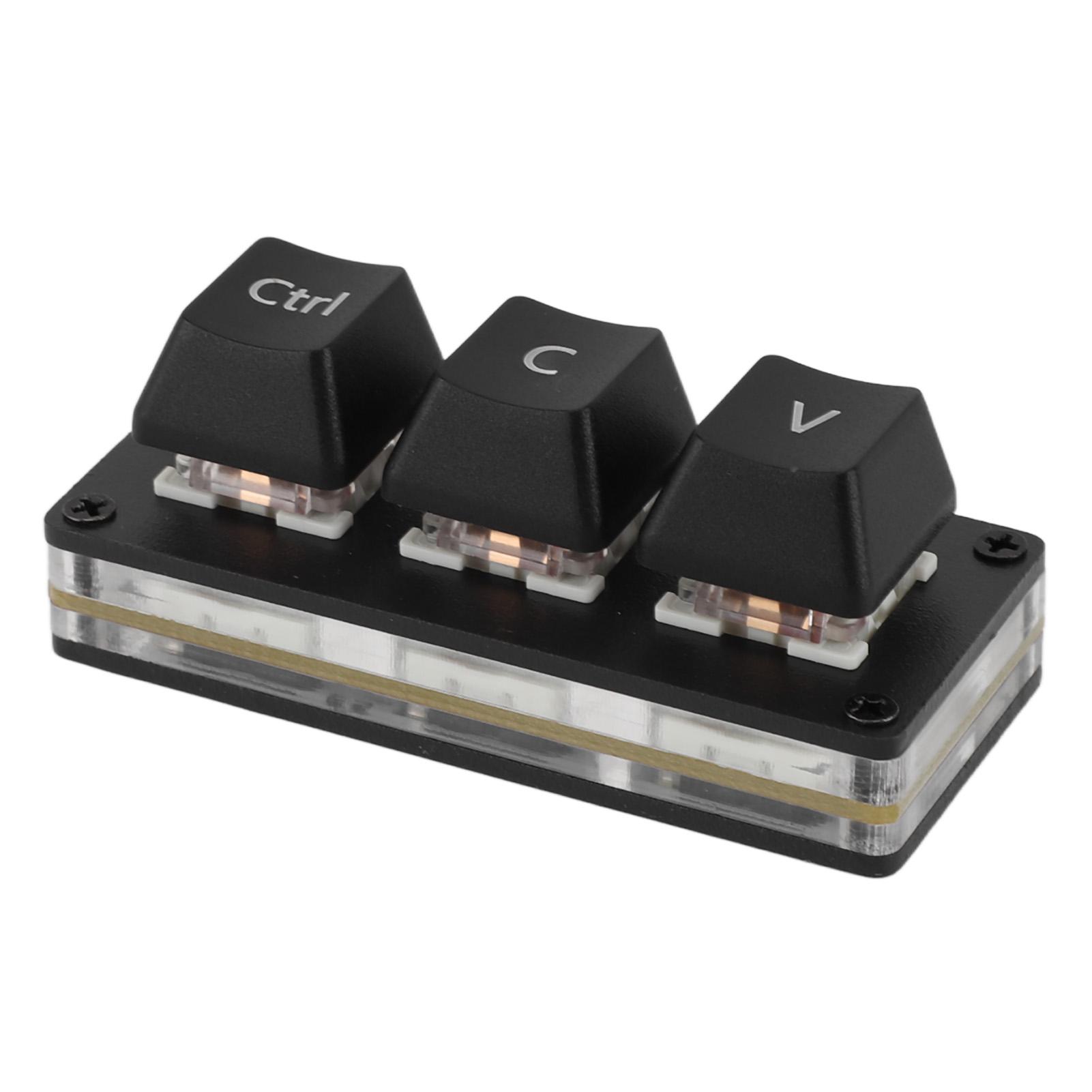 

3-кнопочная мини-клавиатура с красным переключателем, горячая замена, цветная подсветка, программируемая вручную по USB One