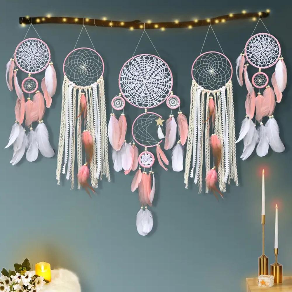 Indian Dream Catcher Feather Pendant Wind Chime - Indoor Tassel Wall Hanging Decor