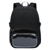 Schoolbag Solid color anti-splashing Oxford cloth multi-zipper layered transparent visual student schoolbag daily commuter backpack
