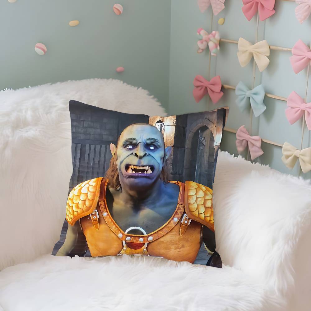 Hey Du Du Bist Endlich Wach Skyrim Kissenbezug Zierkissenbezug Nordisch Vintage Stil Kissenbezüge Haus Wohnzimmer Sofa Couch