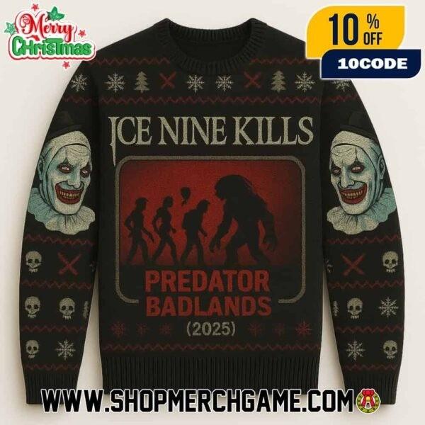 Ice Nine Kill x Predator Badland 2025 Ugly Christmas Sweater Unisex T-Shirt S