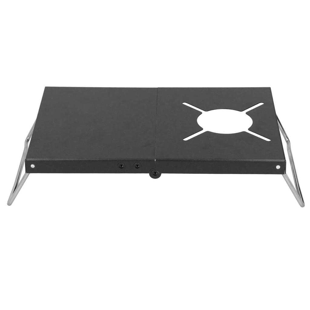 Outdoor Winddichter Kocherständer Edelstahl Campingkocher Faltbarer Halter TischSchwarz
