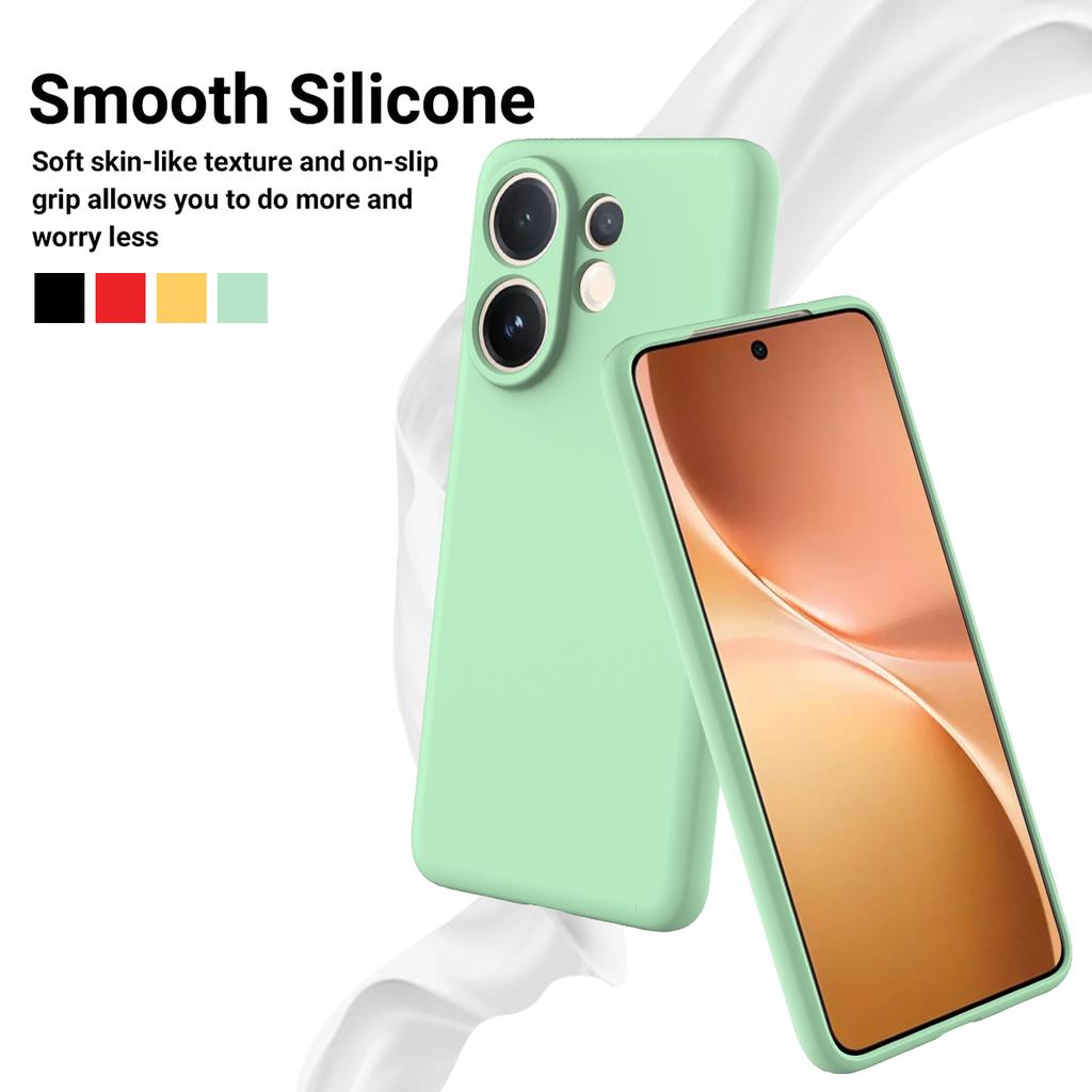 For vivo V60 5G/T4 Pro Liquid Silicone Case Phone Back Cover with Hand Strap