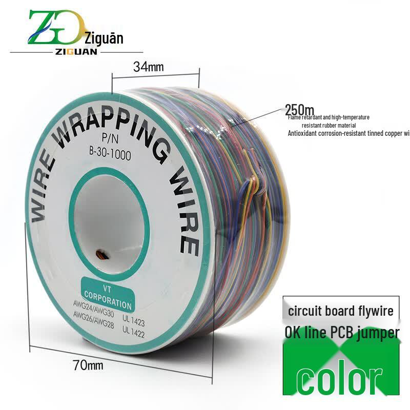 ZIGUAN 30AWG OK Laidas Vienagyslis Varis PCB Šuoliams, 250m