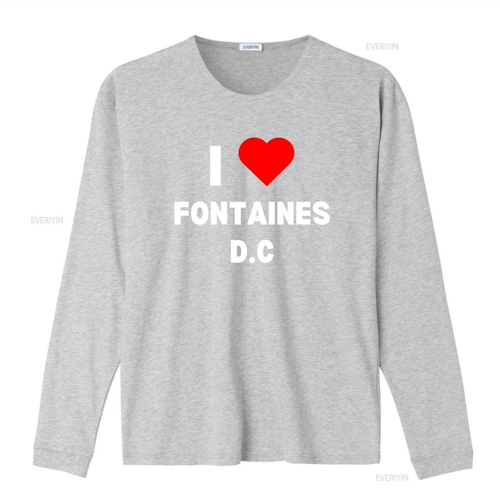 Stylish I Heart Fontaines D C Indie T Shirt for Fashion Forward Individuals vintage Washed homme Stretched Breathable