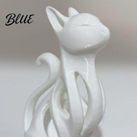 PLA Cat Sculpture 3D Printed Hollow Figurine Modern Black White Kitten Statue