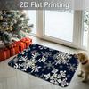 1pc Navy Blue Base Vintage White Snowflake Winter Christmas Pattern Doormat - Non-Slip Machine Washable Extra Large Door Mat, Indoor/Outdoor Universal