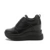 Women Platform Trainers Genuine Leather Autumn Winter Sneakers 10CM Heels Wedges Shoes Breathable Height Increased Sneaker Woman