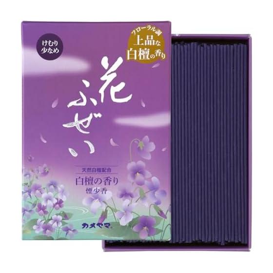 Kameyama Flower Fuzei Purple Smoky Incense, Large Size, Approximately 220g, Approximately 500 Bottles, Sandalwood Scent, Incense, Incense, Low Smoke