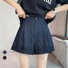 Women's Summer Tencel Denim Shorts – High Waist Loose A-Line Wide Leg Casual Shorts
