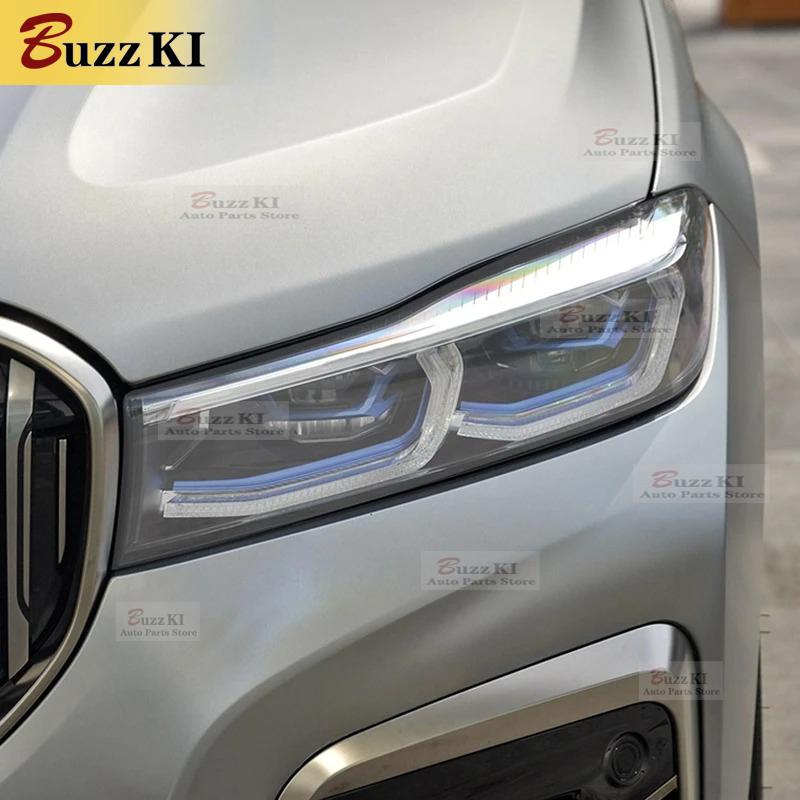 Car Headlight Protective Film Smoked Black Tint Wrap Transparent TPU Sticker For BMW 7 Series -Present G11 G12 2 Pcs
