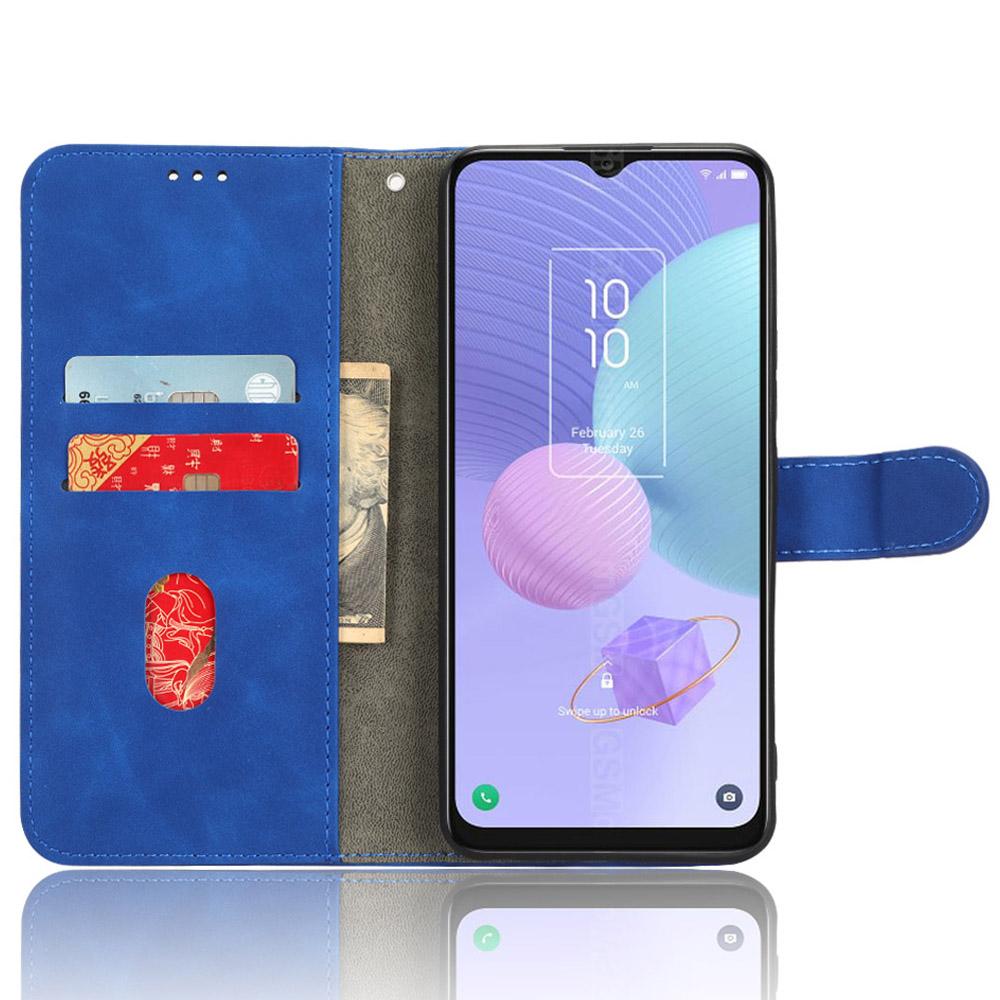 For TCL 408 TPU+PU Leather Phone Case Stand Wallet Shockproof Phone Cover