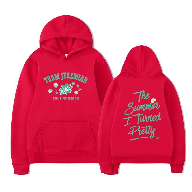 2025The Summer I Turned Pretty Printed Loose Hooded Sweater Hoodie