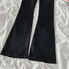 Schwarze Schlagjeans mit hoher Taille für Damen – Slim Fit, elastisch, Herbst/Winter.