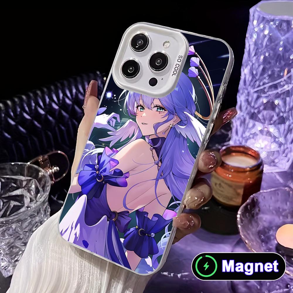 

HSR Robin White Translucent MagSafe Mobile Phone Case for iPhone 17 16 15 14 13 12 11 X XR XS Air Pro Max Plus Cover iPhone X