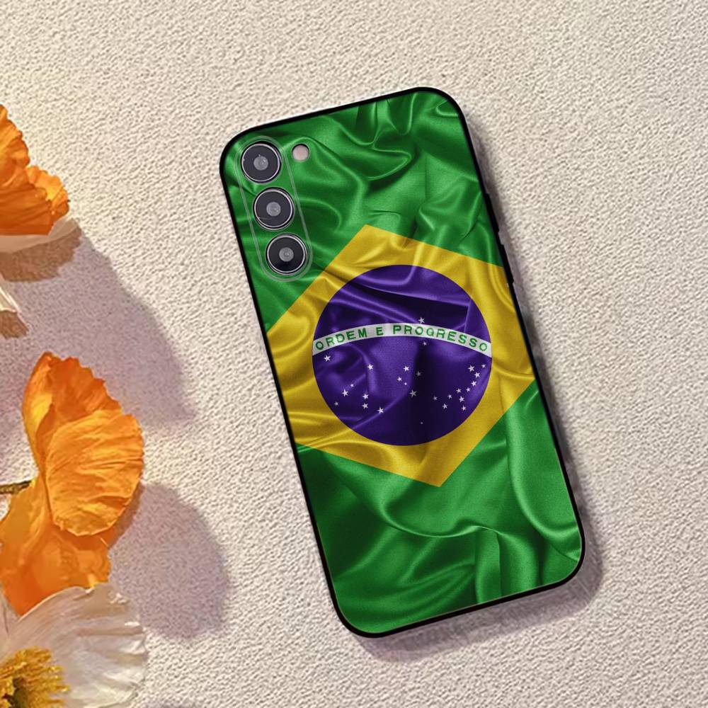 Brazil Flag Support Phone Case Black Silicone Soft For Samsung Galaxy A73,A72,A71,A70,A53,A52,A51