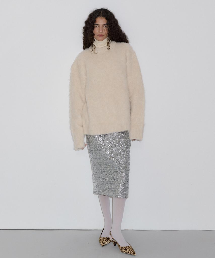 Obeodyupeulleeo Oversize Hairy Knit _Cream