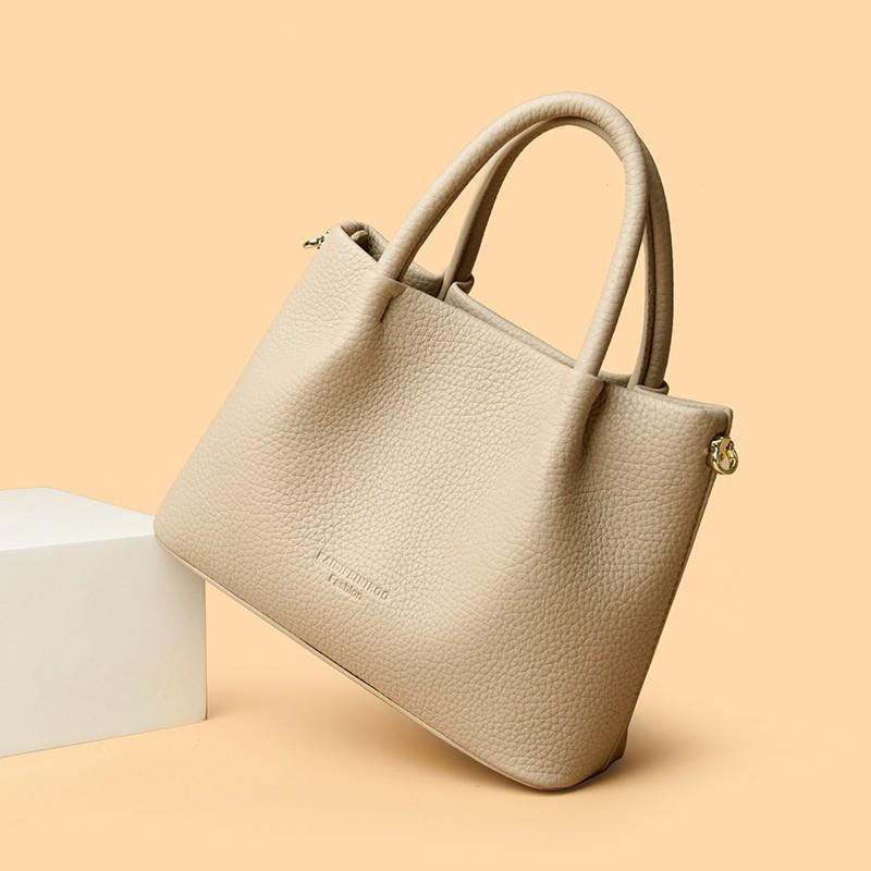 Ladies' Soft Leather Tote Bag, Luxury Designer Handbag, Solid Color Ladies' Shoulder Bag, and Minimalist Crossbody Bag